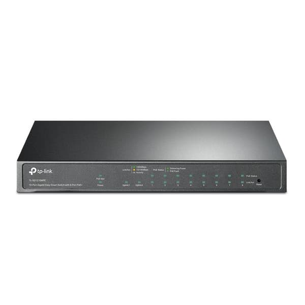 TP-Link TPLINK 10P Gigabit Easy Smart Switch 10-Port Gigabit Easy Smart Switch med 8-portars PoE+ - TL-SG1210MPE Svart