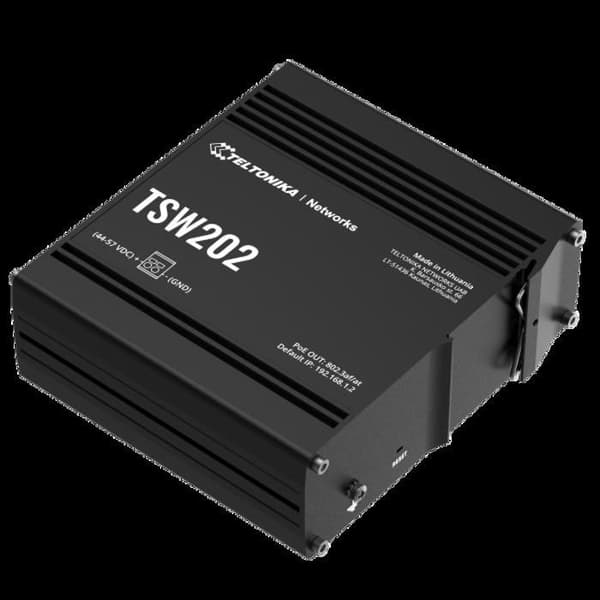 Switch - Teltonika - TSW202 - Hanterad PoE+ - 2 SFP-portar - 8 Gigabit Ethernet-portar Gjuten aluminium, Blå