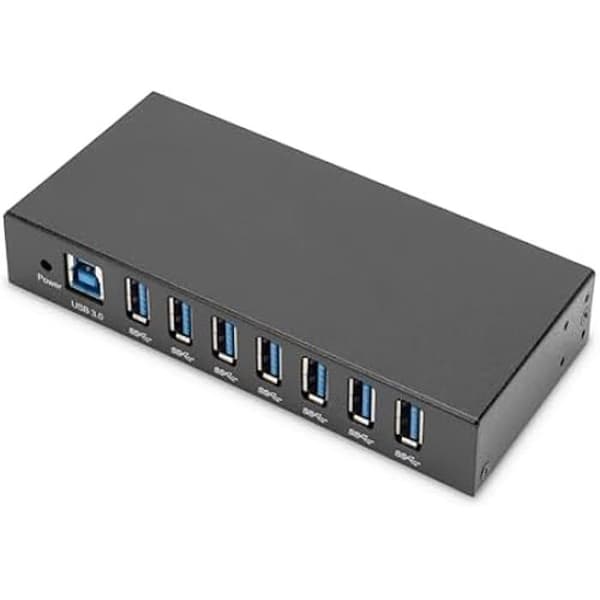 Industriell USB-hubb - DIGITUS - 7 portar - USB 3.0 - 15 KV ESD-skydd - DIN-skenamontering