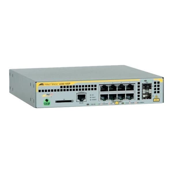 Allied Telesis AT x230-10GP Managed C2+ Switch 8 x 10-100-1000 (PoE+) + 2 x SFP Desktop, rackmonterbar,...