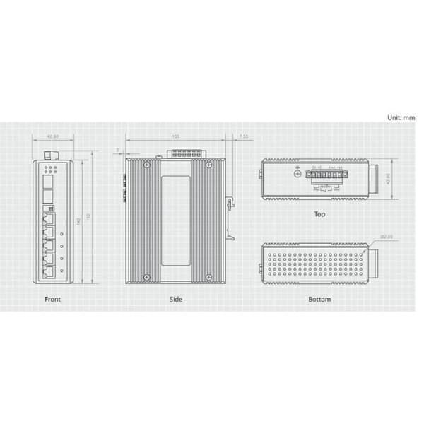 LevelOne IES-0610, Gigabit Ethernet (10-100-1000), Full duplex, Ethernet-anslutning, stöder ström över denna port (PoE)