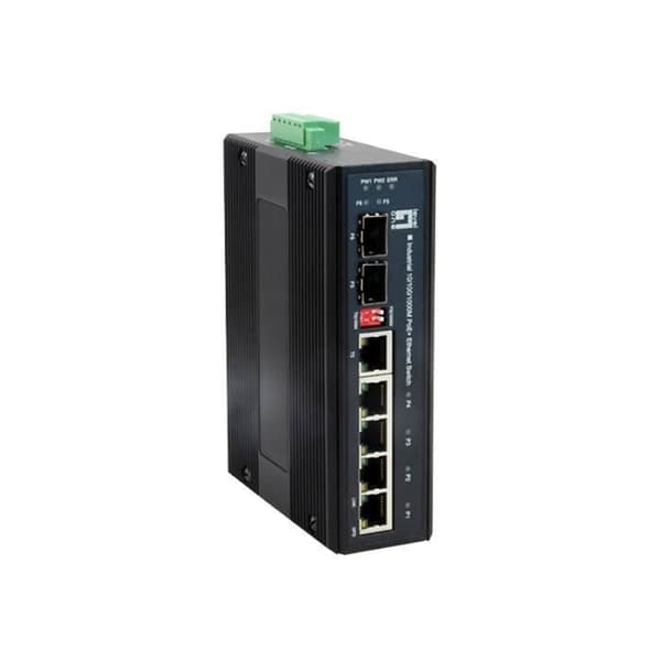 LevelOne IES-0610, Gigabit Ethernet (10-100-1000), Full duplex, Ethernet-anslutning, stöder ström över denna port (PoE) Svart