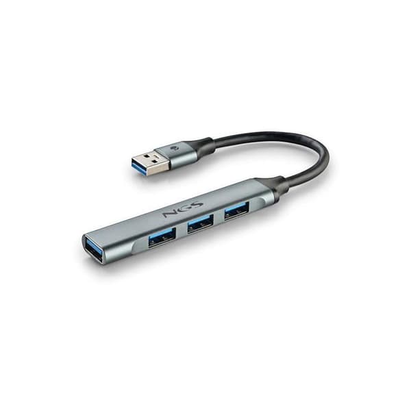 USB-hub - NGS - IHUB4 MICRO - 4 portar - USB 3.2 Gen1 - Kompakt - Aluminium