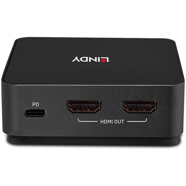 KVM-switch - LINDY - 2 portar Typ C - Dual HDMI 4K60 - Ultra HD 4K60Hz - MST och SST