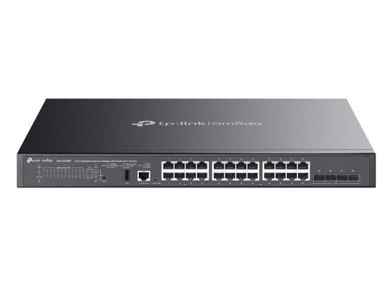 TP-Link SG5428X, hanterad, L3, Gigabit Ethernet (10/100/1000), Rackmontering Svart