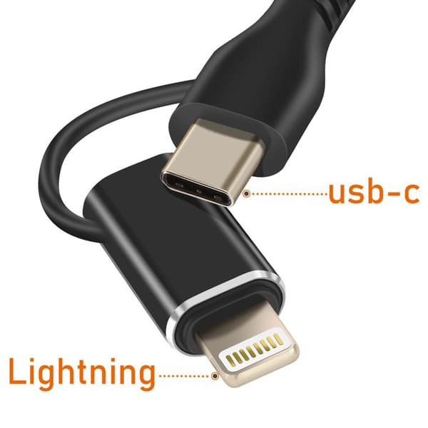 Hub USB C + Lightning Multiport Kortläsare OTG Mångsidig LinQ Svart