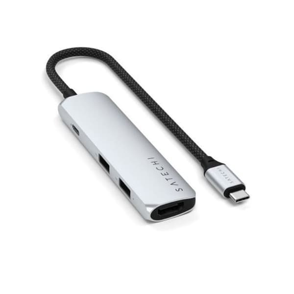 Satechi USB-C Slim Multiport 4-i-1 4K Power Delivery 100W Silver
