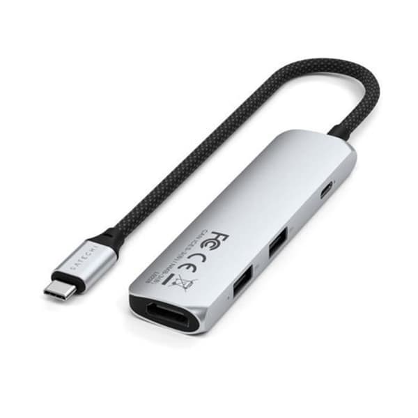 Satechi USB-C Slim Multiport 4-i-1 4K Power Delivery 100W Silver