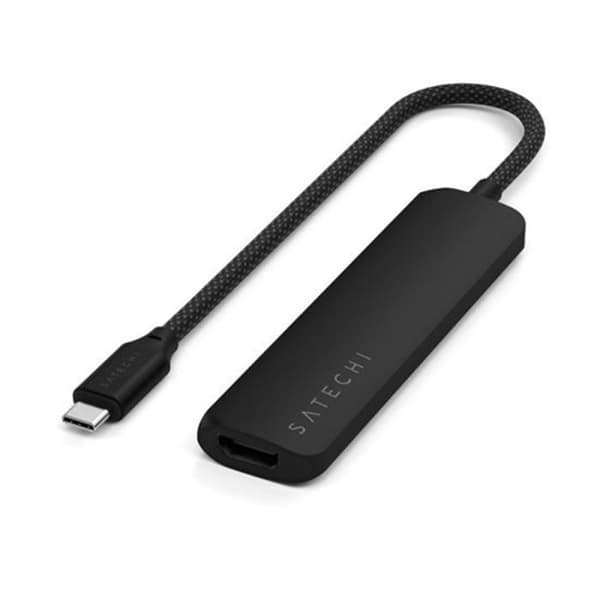 Hub USB-C Slim Multiport 4-i-1 4K Power Delivery 100W Satechi Svart