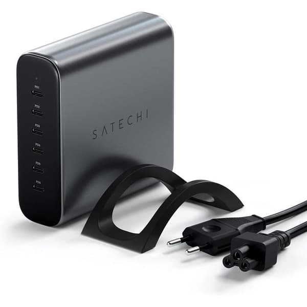 USB-C-laddare - Satechi - 200W - 6 port - GaN-teknik - Snabbladdning