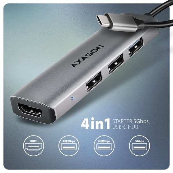 AXAGON HMC-H3A USB-Hubb, 3x USB