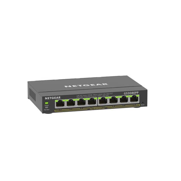 Switch Ethernet PoE 8 portar - NETGEAR - GS308EPP - Smart hanterbar - Tyst - 124 W