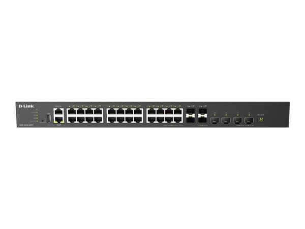 D-LINK Switch 24XG 4SFP+ 4SFP28 L3 24x2.5/5/10G 4xSFP+ 4xSFP28 L3 manag Svart