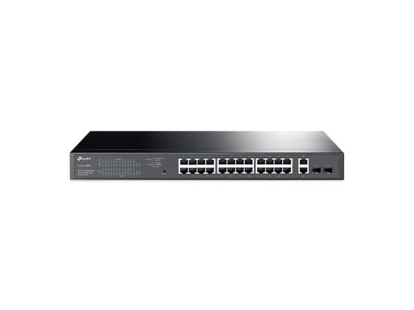 TP-Link TL-SG1428PE, Håndtert, L2, Gigabit Ethernet (10/100/1000), Strøm over Ethernet (PoE), Rack-montering, 1U Sort