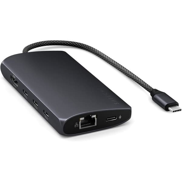 USB-C Multiport-adapter 8K - Satechi - Ethernet - Elegant design - Flera portkompatibler - Svart