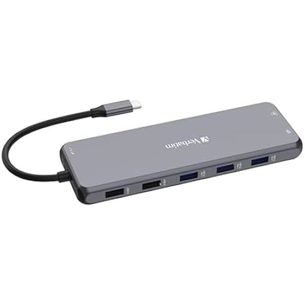 VERBATIM Pro USB-C Multiport Hub - CMH-13 - 13 portar - HDMI, DP, SD, micro SD, Ethernet, USB-A, USB-C - Svart
