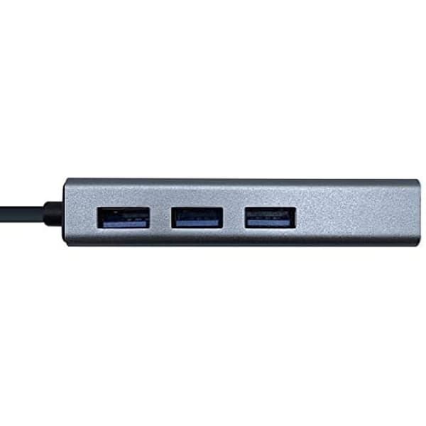 AISENS - A109-0396 - USB3.1 Gen1 USB-C till Gigabit Ethernet-omvandlare 10/100/1000 Mbps + 3xUSB3.0 Hub, Grå, 15 cm