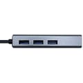 Miniatyrbild 2 av 2: AISENS - A109-0396 - USB3.1 Gen1 USB-C till Gigabit Ethernet-omvandlare 10/100/1000 Mbps + 3xUSB3.0 Hub, Grå, 15 cm