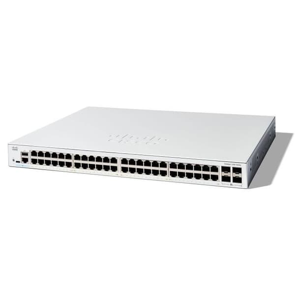 Switch - CISCO - Catalyst 1200-48T-4X - 48 portar 10/100/1000 + 4 portar 10G SFP+ - Intelligent - Rackmonterbar