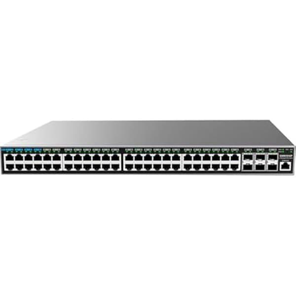 Grandstream GWN7816 48 portar Gigabit, 6 portar SFP+ 10 Gbps, hot-swappable strömförsörjning, switching på 216 Gbit/s.