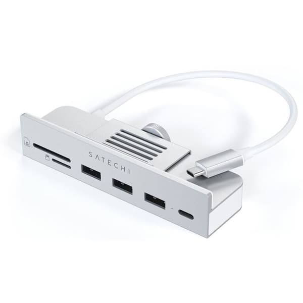 Hub iMac 24'' USB C till USB C, 3 USB, SD / Micro-SD-kort Satechi Silver