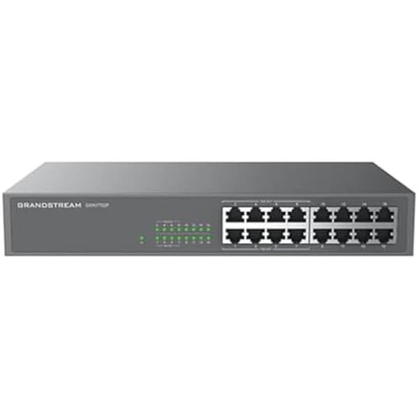 Commutator - GRANDSTREAM - GWN7702P - 16 portar - 8X PoE - Grön teknik