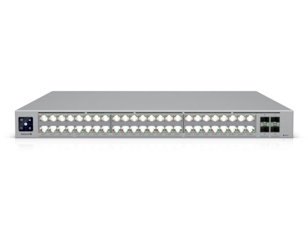 Ubiquiti Switch full managed Layer3 52 Port 32x 10GbE 16x 25GbE PoE Budget 950W 48x PoE bt 4x SFP28 19 UniFi ECS48PoE Harmaa