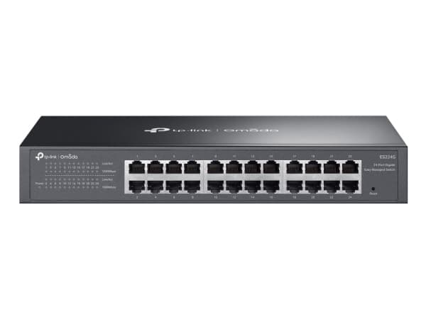 TP-Link Omada ES224G, Managed, L2, Gigabit Ethernet (10/100/1000), Rack mounting musta