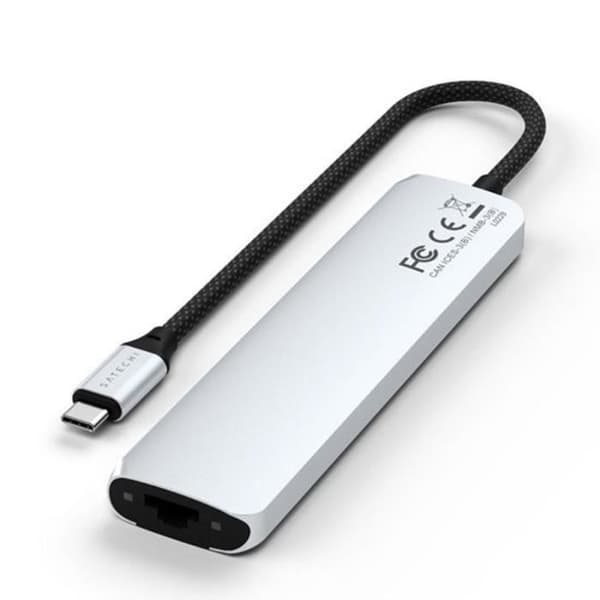 USB-C Multiport Hub 7-i-1 - Satechi - Silver - Ethernet 1Gbit - Power Delivery 100W - HDMI 4K 60Hz