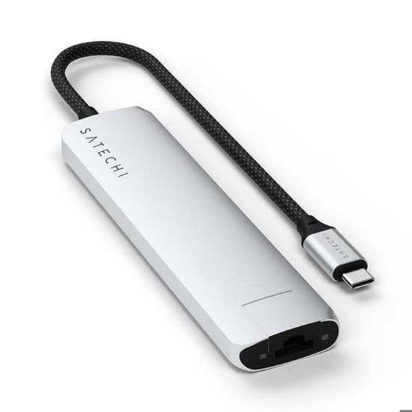 USB-C Multiport Hub 7-i-1 - Satechi - Silver - Ethernet 1Gbit - Power Delivery 100W - HDMI 4K 60Hz