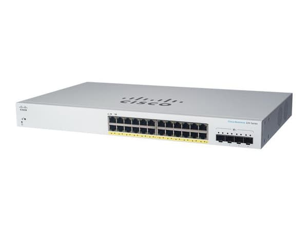 Switch - Cisco - CBS220-24P-4G - 24 portar - PoE+ 195W - 4x1G SFP- USED