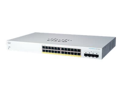 Cisco CBS220-24P-4G, Managed, L2, Gigabit Ethernet (10/100/1000), Power over Ethernet (PoE), Rack mounting, 1U