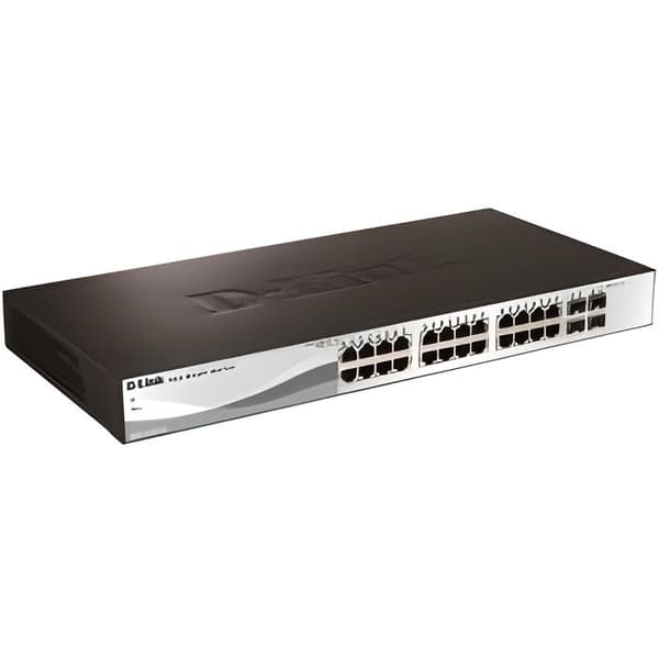24-portars Smart+ Switch - DGS-1210-28 - 10/100/1000 Mbps + 4 SFP-portar - DLINK Svart
