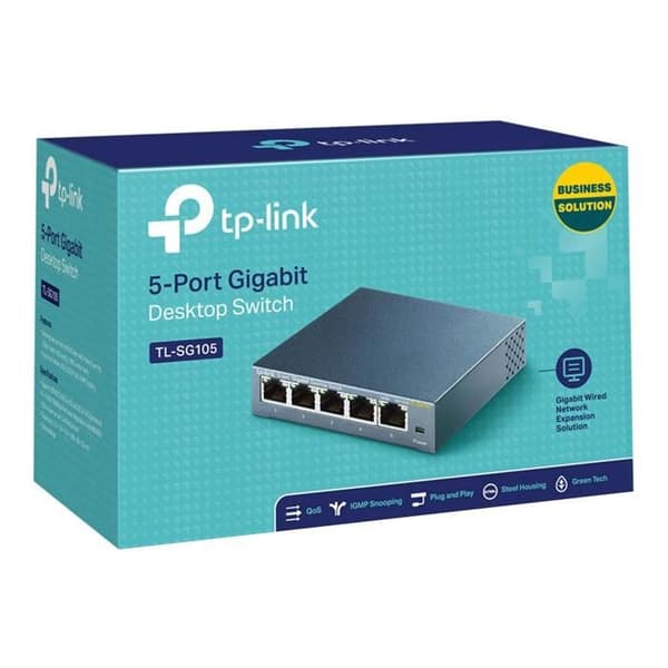 Switch - TP-LINK - Omada - 5 portar Gigabit - Plug-and-play - Flödeskontroll IEEE 802.3x