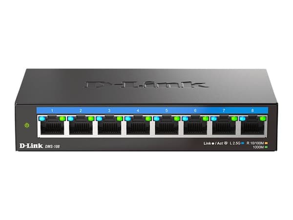 D-Link DMS-108, Uhåndtert, L2, 2.5G Ethernet (100/1000/2500)
