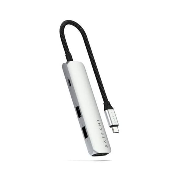 Satechi USB-C Slim Multiport 4-i-1 4K Power Delivery 100W Silver