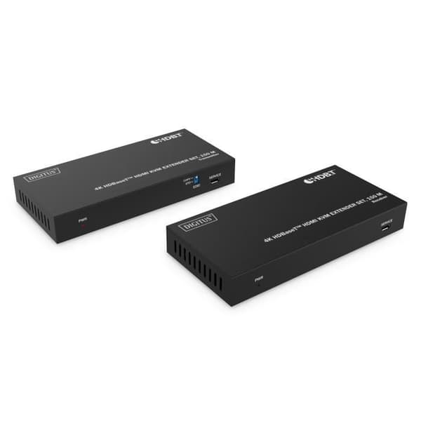 HDMI KVM Extender-set - Digitus - 4K - 150 m - USB 1.1 - PoC - Svart