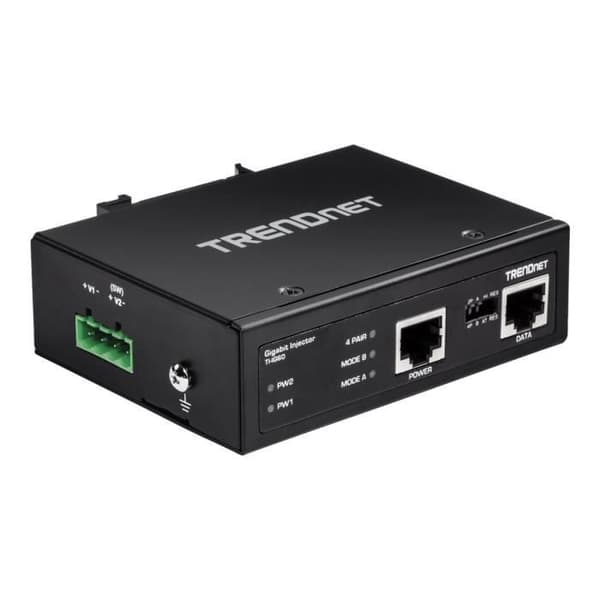 TRENDNET TI-IG60 POE-injektor - 1 10/100 / 1000Base-T-ingångsport(ar) - 1 10/100 / 1000Base-T-utgångsport(ar) - 72 W - Skenmonterbar