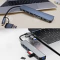 Miniatyrbild 4 av 4: INN USB 3.0 värdstation + USB-C 8-i-1 multifunktionell HUB Gränssnitt SD TF läsningsfunktion 3,5 mm ljuduttag USB-adapter