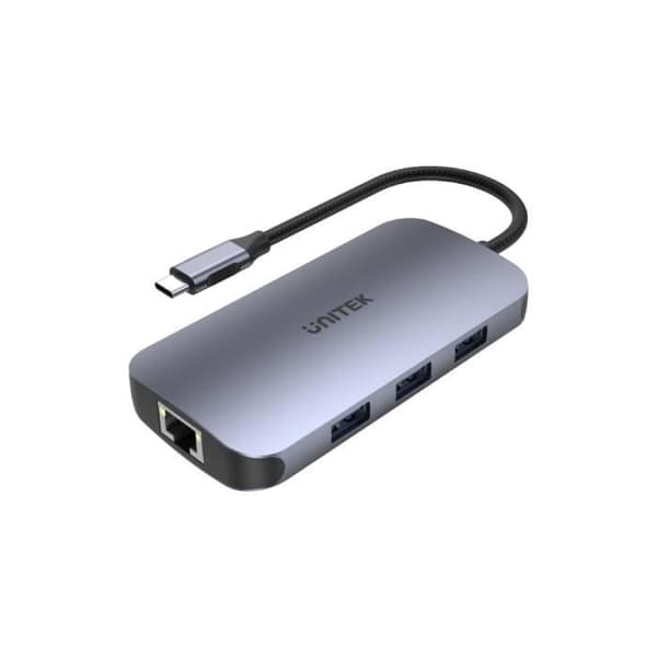 UHUB UNITEK D1071A N9+ 9 I 1 USB-C ETHERNET HUB MED HDMI, POWER DELI