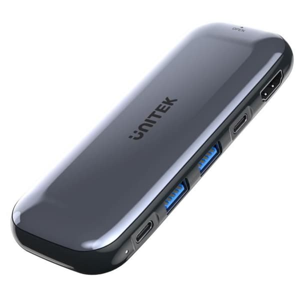 UNITEK UHUB H6 USB TYPE-C 10000 MBIT-S GRÅ (D1046A)