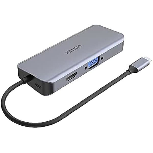 UNITEK D1026B nav & koncentrator USB 3.2 Gen 1 (3.1 Gen 1) Typ-C 5000 Mbit/s Grå