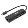 Miniatyrbild 3 av 3: EATON TRIPPLITE 3-portars USB-C-hubb EATON TRIPPLITE 3-portars USB-C-nav med LAN-port USB-C till 3x USB-A-portar och Gbe USB 3.0 Black