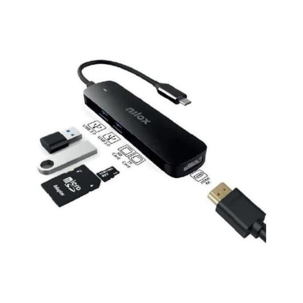 Dock USB-C - Ej specificerad - HDMI - 2x USB 3.0 - SD och TF - Färg Svart