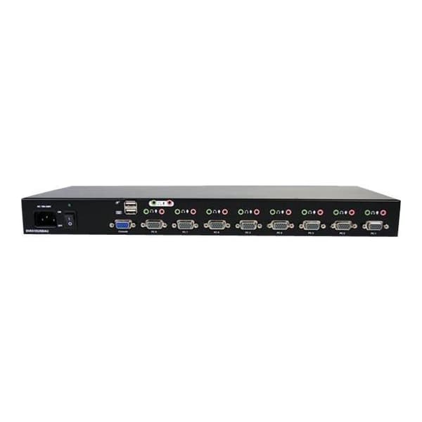STARTECH 8-portars rackmonterad USB VGA KVM-switch med ljud (ljudkablar ingår) - 8 dator(ar) - 1920 x 1440