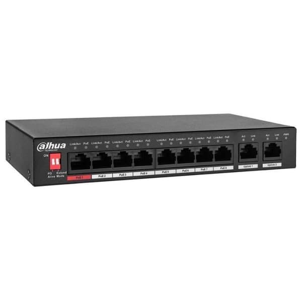 Dahua PFS3010-8ET-96-V2 8-portars POE-switch - 6923172507556