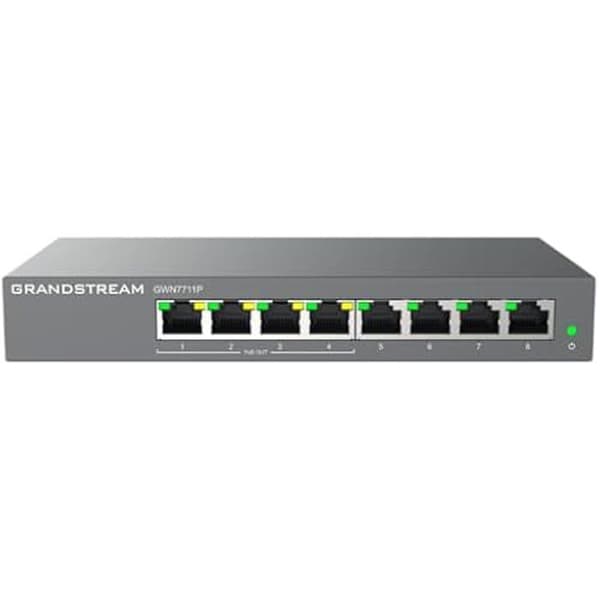 Hanterswitch - GRANDSTREAM - GWN7711P - 8 x GigE - 4 x PoE/PoE+ - Inbyggd QoS