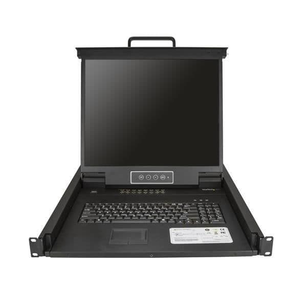 Konsol KVM 16 portar - StarTech.com - 19 tum - Rackmontering - Upplösning 1280x1024 - Svart