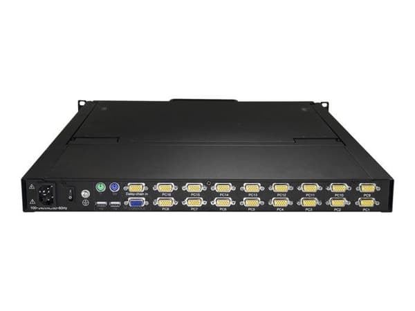 Konsol KVM 16 portar - StarTech.com - 19 tum - Rackmontering - Upplösning 1280x1024 - Svart