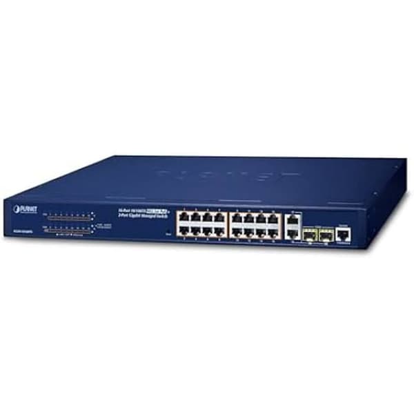 Hantera nätverksswitch - PLANET - FGSW-1816HPS - 16 portar - Fast Ethernet - PoE-stöd det. Blå
